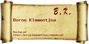 Boros Klementina névjegykártya