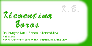 klementina boros business card